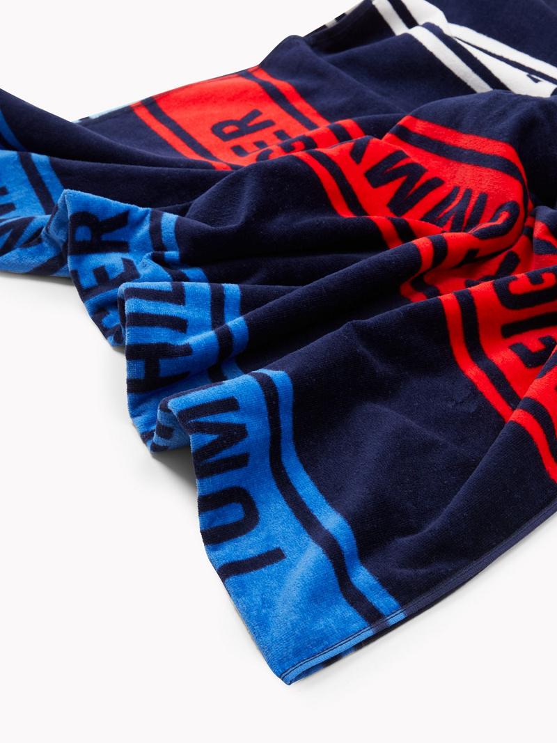 Női Tommy Hilfiger Logo Stripe Beach Towel Úszóruhák Színes | HU 424TCE